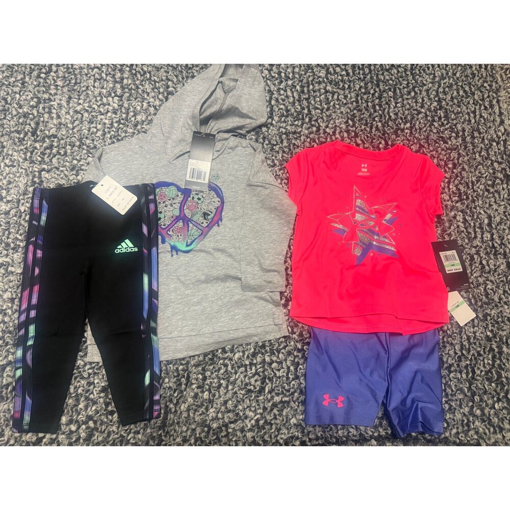 Lot of 2 Girls Adidas and Under Amour Sets. 18 months. NWT